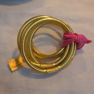 BUDHAGIRL Gold All Weather Bangles® (Set of 6) - Serenity Prayer